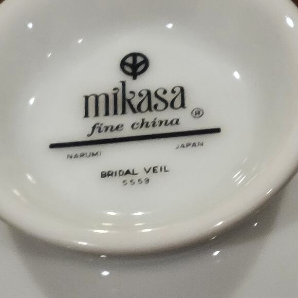 Vintage Mikasa Fine China BRIDAL VEIL Cup Saucer Retired Narumi Japan - Picture 8 of 11